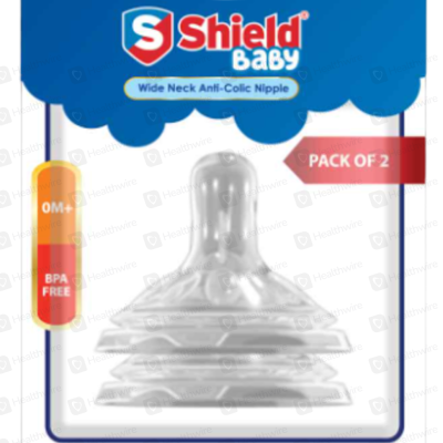 SHIELD WIDE NECK ANTICOLIC NIPLE 6M+ PACK OF 2 FAST