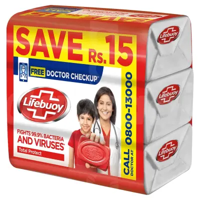 LIFEBUOY TOTAL PROTECT SOAP 125GM TRI PACK