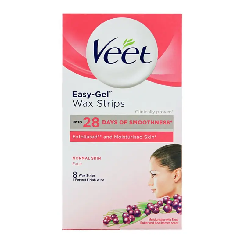 VEET FACE WAX STRIP NORMAL 8S